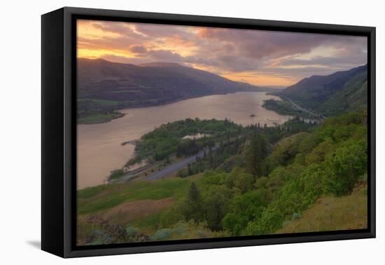 Sunrise at Columbia River Gorge-Vincent James-Framed Stretched Canvas