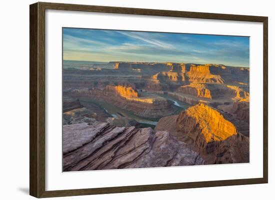 Sunrise at Dead Horse Point SP, Colorado River and Canyonlands NP-Howie Garber-Framed Photographic Print