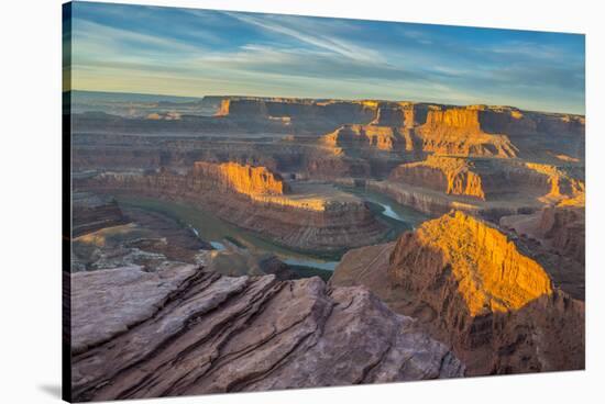 Sunrise at Dead Horse Point SP, Colorado River and Canyonlands NP-Howie Garber-Stretched Canvas