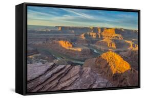 Sunrise at Dead Horse Point SP, Colorado River and Canyonlands NP-Howie Garber-Framed Stretched Canvas