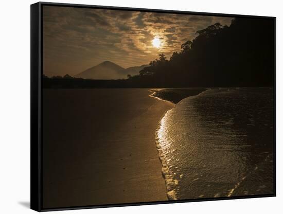 Sunrise at Dura Beach in Ubatuba, Brazil-Alex Saberi-Framed Stretched Canvas