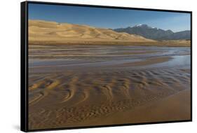 Sunrise at Great Sand Dunes and Medano Creek-Howie Garber-Framed Stretched Canvas