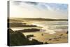 Sunrise at Gwithian Beach, Cornwall, England, United Kingdom-Mark Chivers-Stretched Canvas