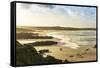 Sunrise at Gwithian Beach, Cornwall, England, United Kingdom-Mark Chivers-Framed Stretched Canvas