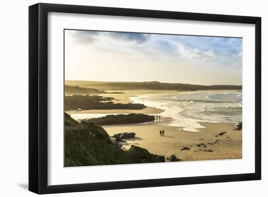 Sunrise at Gwithian Beach, Cornwall, England, United Kingdom-Mark Chivers-Framed Photographic Print