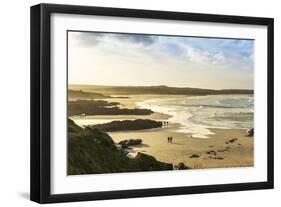 Sunrise at Gwithian Beach, Cornwall, England, United Kingdom-Mark Chivers-Framed Photographic Print