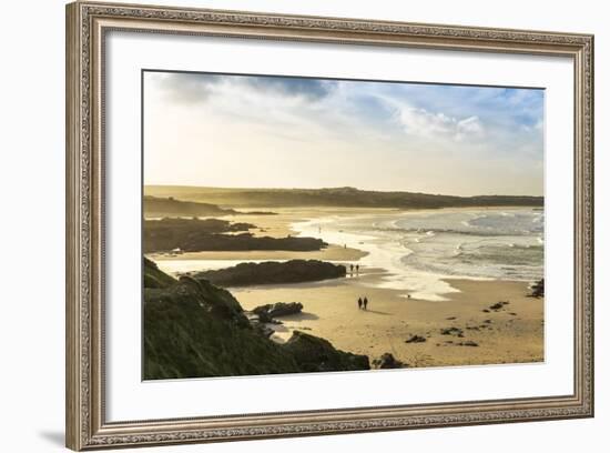 Sunrise at Gwithian Beach, Cornwall, England, United Kingdom-Mark Chivers-Framed Photographic Print