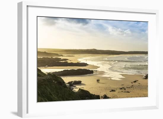 Sunrise at Gwithian Beach, Cornwall, England, United Kingdom-Mark Chivers-Framed Photographic Print