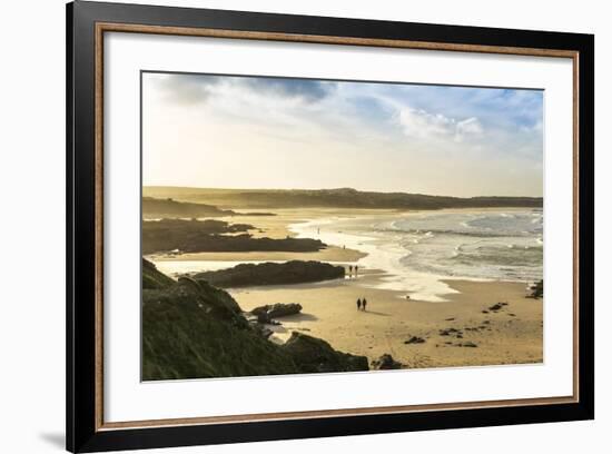 Sunrise at Gwithian Beach, Cornwall, England, United Kingdom-Mark Chivers-Framed Photographic Print