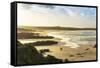 Sunrise at Gwithian Beach, Cornwall, England, United Kingdom-Mark Chivers-Framed Stretched Canvas