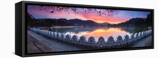 Sunrise at Kandy Lake and the Clouds Wall (Walakulu Wall)-Matthew Williams-Ellis-Framed Stretched Canvas