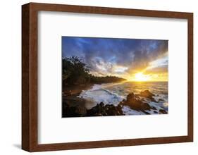 Sunrise at Kehena Beach, Big Island, Hawaii, USA-Christian Kober-Framed Photographic Print