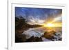 Sunrise at Kehena Beach, Big Island, Hawaii, USA-Christian Kober-Framed Photographic Print