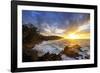 Sunrise at Kehena Beach, Big Island, Hawaii, USA-Christian Kober-Framed Photographic Print