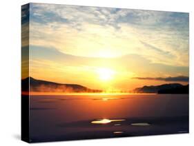 Sunrise at Lake Kussharo-null-Stretched Canvas