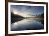 Sunrise at Lake Matheson, near the Fox Glacier in South Westland, South Island, New Zealand-Ed Rhodes-Framed Photographic Print