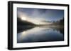 Sunrise at Lake Matheson, near the Fox Glacier in South Westland, South Island, New Zealand-Ed Rhodes-Framed Photographic Print