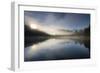 Sunrise at Lake Matheson, near the Fox Glacier in South Westland, South Island, New Zealand-Ed Rhodes-Framed Photographic Print