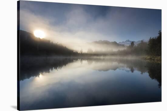 Sunrise at Lake Matheson, near the Fox Glacier in South Westland, South Island, New Zealand-Ed Rhodes-Stretched Canvas