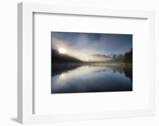 Sunrise at Lake Matheson, near the Fox Glacier in South Westland, South Island, New Zealand-Ed Rhodes-Framed Photographic Print