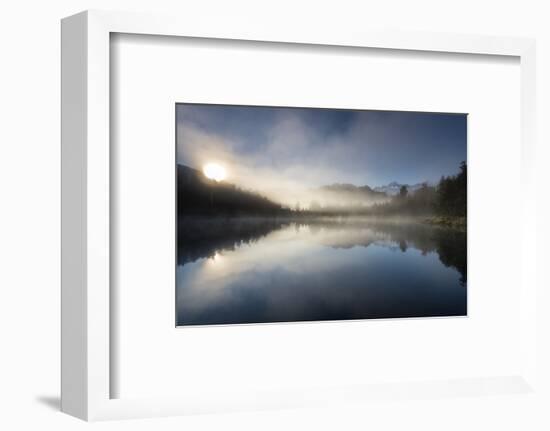 Sunrise at Lake Matheson, near the Fox Glacier in South Westland, South Island, New Zealand-Ed Rhodes-Framed Photographic Print