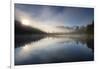 Sunrise at Lake Matheson, near the Fox Glacier in South Westland, South Island, New Zealand-Ed Rhodes-Framed Photographic Print