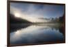 Sunrise at Lake Matheson, near the Fox Glacier in South Westland, South Island, New Zealand-Ed Rhodes-Framed Photographic Print