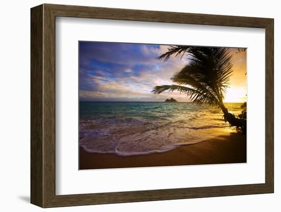 Sunrise at Lanikai Beach in Hawaii-tomasfoto-Framed Photographic Print
