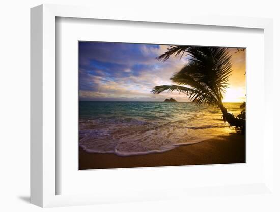 Sunrise at Lanikai Beach in Hawaii-tomasfoto-Framed Photographic Print