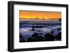 Sunrise at Laupahoehoe Beach Park, Hamakua Coast, Big Island, Hawaii-Stuart Westmorland-Framed Photographic Print