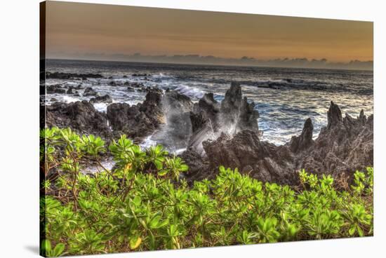 Sunrise at Laupahoehoe Beach Park, Hamakua Coast, Big Island, Hawaii-Stuart Westmorland-Stretched Canvas