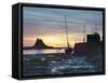 Sunrise at Lindisfarne, Holy Island, Northumberland, England, United Kingdom, Europe-Wogan David-Framed Stretched Canvas