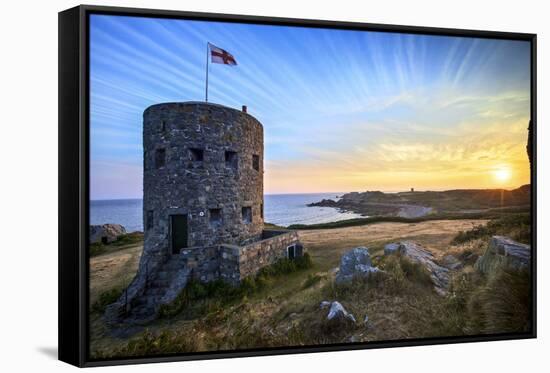 Sunrise at Martello Tower No 5, L'Ancresse Bay, Guernsey, Channel Islands-Neil Farrin-Framed Stretched Canvas