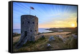 Sunrise at Martello Tower No 5, L'Ancresse Bay, Guernsey, Channel Islands-Neil Farrin-Framed Stretched Canvas