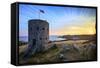 Sunrise at Martello Tower No 5, L'Ancresse Bay, Guernsey, Channel Islands-Neil Farrin-Framed Stretched Canvas