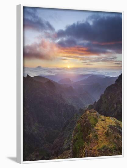 Sunrise at Miradouro Ninho Da Manta, Arieiro, Madeira, Portugal-Rainer Mirau-Framed Photographic Print