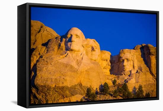Sunrise at Mount Rushmore, Black Hills, South Dakota, United States of America, North America-Laura Grier-Framed Stretched Canvas