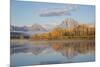 Sunrise at Oxbow Bend in fall, Grand Teton National Park, Wyoming-Richard & Susan Day-Mounted Photographic Print