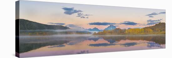 Sunrise at Oxbow Bend in fall, Grand Teton National Park, Wyoming-Richard & Susan Day-Stretched Canvas