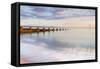 Sunrise at Portobello Beach, Edinburgh, East Lothian, Scotland, United Kingdom, Europe-Karen Deakin-Framed Stretched Canvas