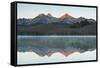 Sunrise at Sawtooth Mts, Little Redfish Lake, Stanley, Idaho-Michel Hersen-Framed Stretched Canvas