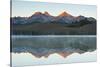 Sunrise at Sawtooth Mts, Little Redfish Lake, Stanley, Idaho-Michel Hersen-Stretched Canvas