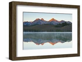 Sunrise at Sawtooth Mts, Little Redfish Lake, Stanley, Idaho-Michel Hersen-Framed Photographic Print