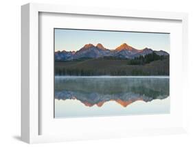 Sunrise at Sawtooth Mts, Little Redfish Lake, Stanley, Idaho-Michel Hersen-Framed Photographic Print