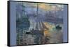 Sunrise At Sea-Claude Monet-Framed Stretched Canvas