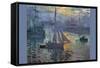 Sunrise At Sea-Claude Monet-Framed Stretched Canvas