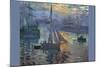 Sunrise At Sea-Claude Monet-Mounted Art Print