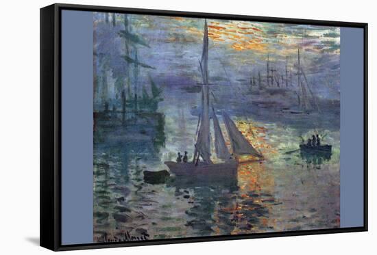 Sunrise At Sea-Claude Monet-Framed Stretched Canvas