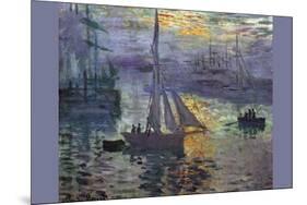 Sunrise At Sea-Claude Monet-Mounted Art Print