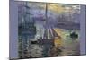 Sunrise At Sea-Claude Monet-Mounted Art Print